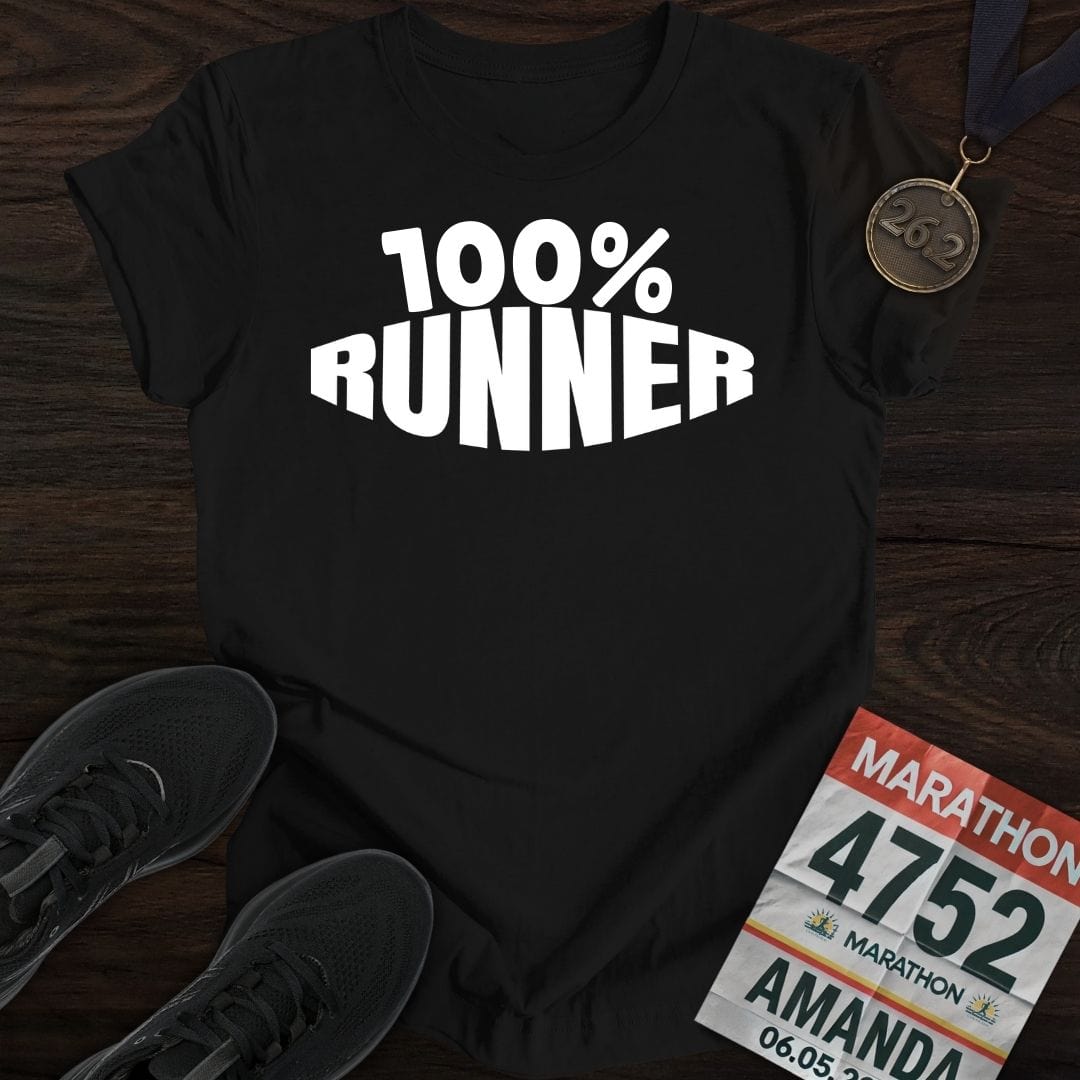 Printify T-Shirt Black / S 100% Runner -2- T-shirt