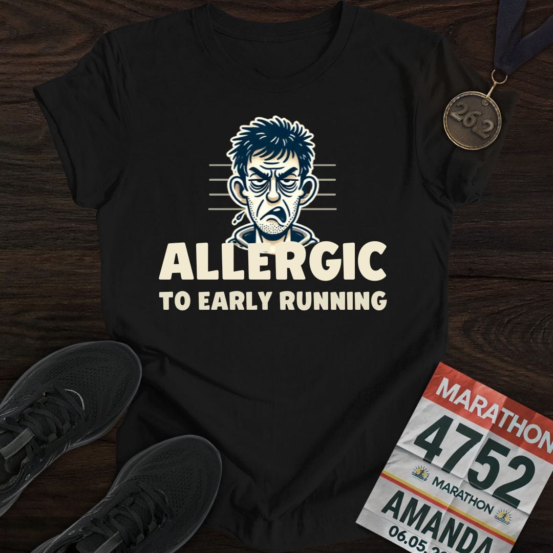 Printify T-Shirt Black / S Allergic to Running T-Shirt