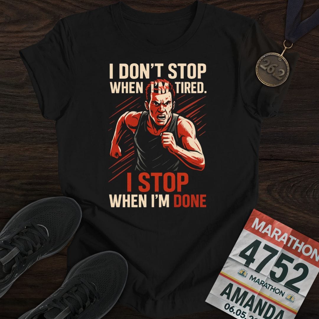 Printify T-Shirt Black / S Don't Stop Run! T-Shirt
