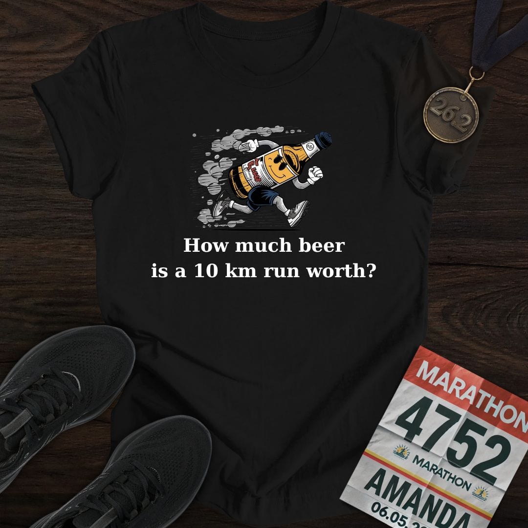 Printify T-Shirt Black / S Drink Beer Run 10KM T-Shirt