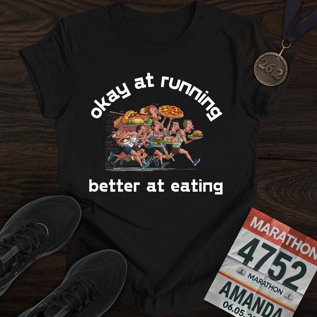 Printify T-Shirt Black / S Eating and Keep Running T-Shirt