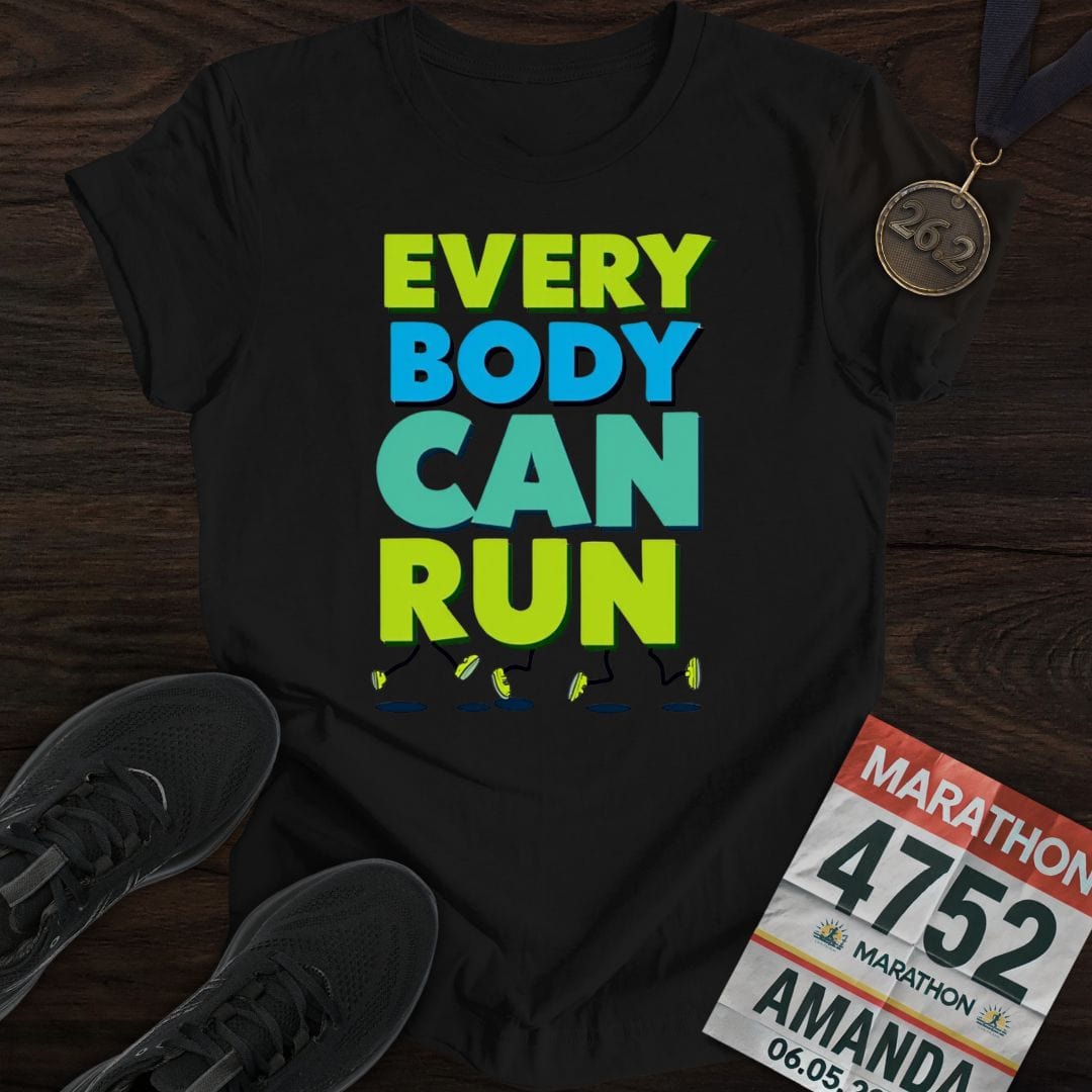 Printify T-Shirt Black / S Every Body Can Run T-shirt