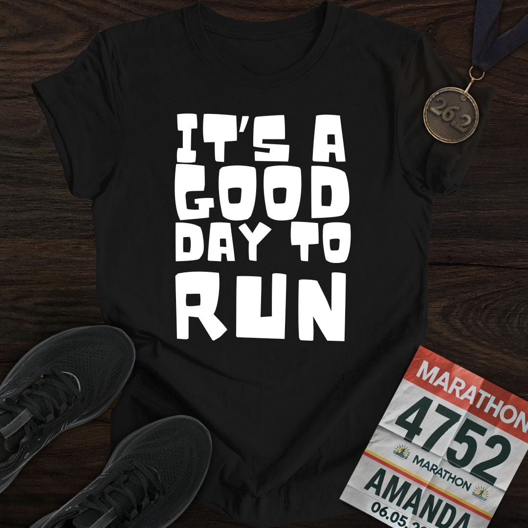 Printify T-Shirt Black / S Good Day To Run T-shirt