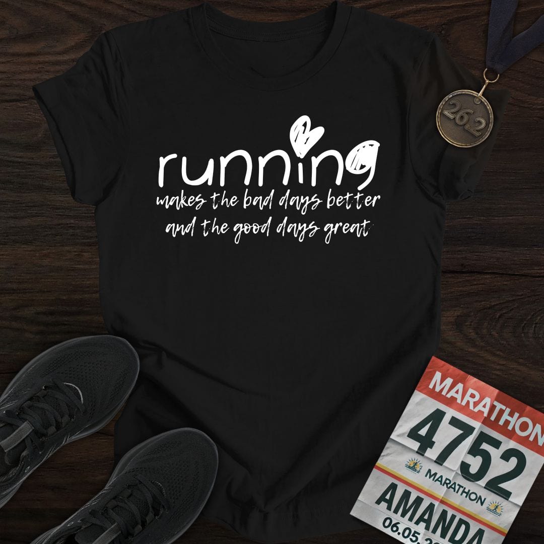 Printify T-Shirt Black / S Good Days Running T-shirt
