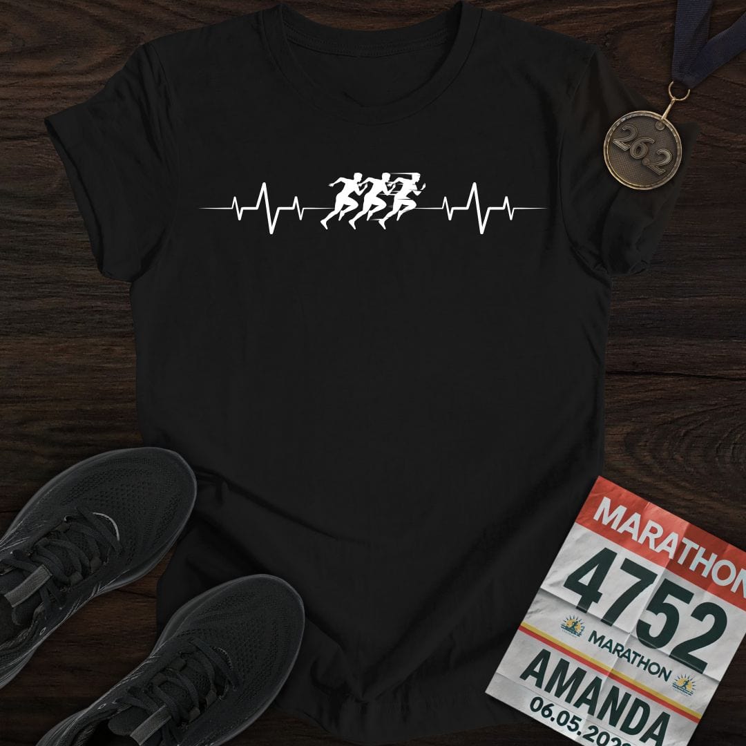 Printify T-Shirt Black / S Heart Rhythm Runner T-Shirt