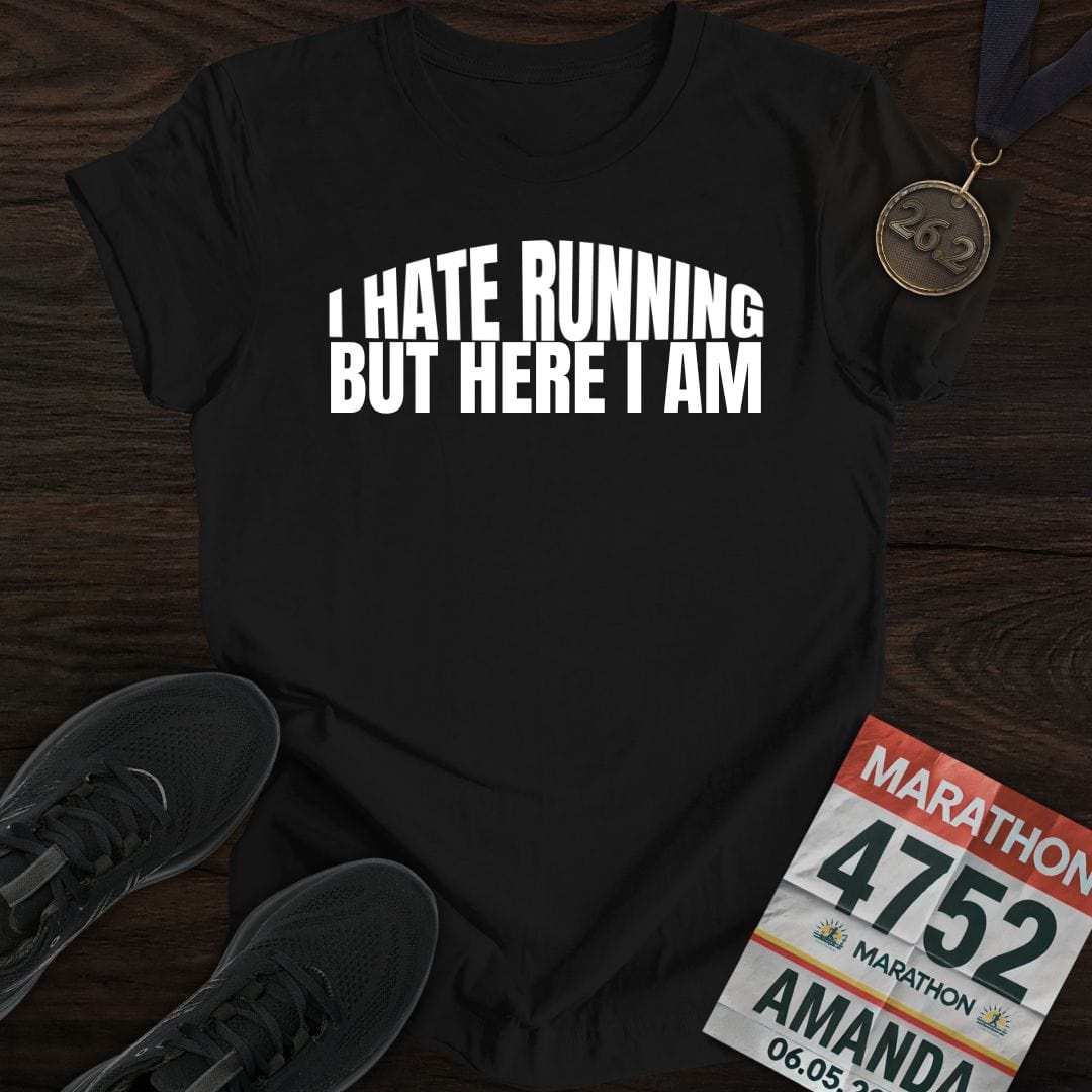 Printify T-Shirt Black / S I Hate Running -2- T-Shirt