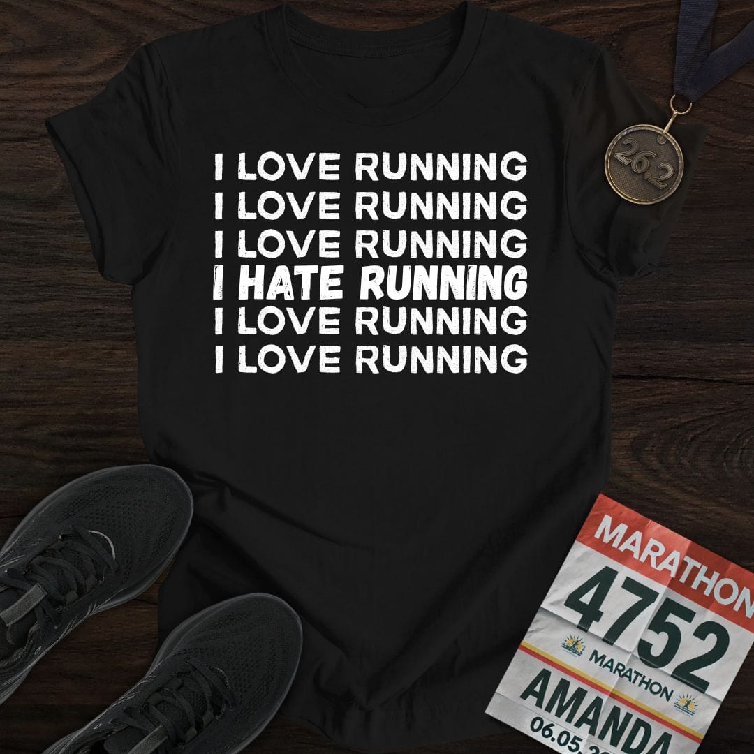 Printify T-Shirt Black / S I Love Running T-Shirt