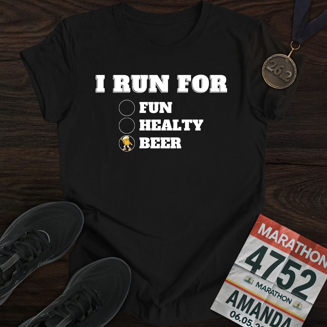 Printify T-Shirt Black / S I Run for Beer T-Shirt