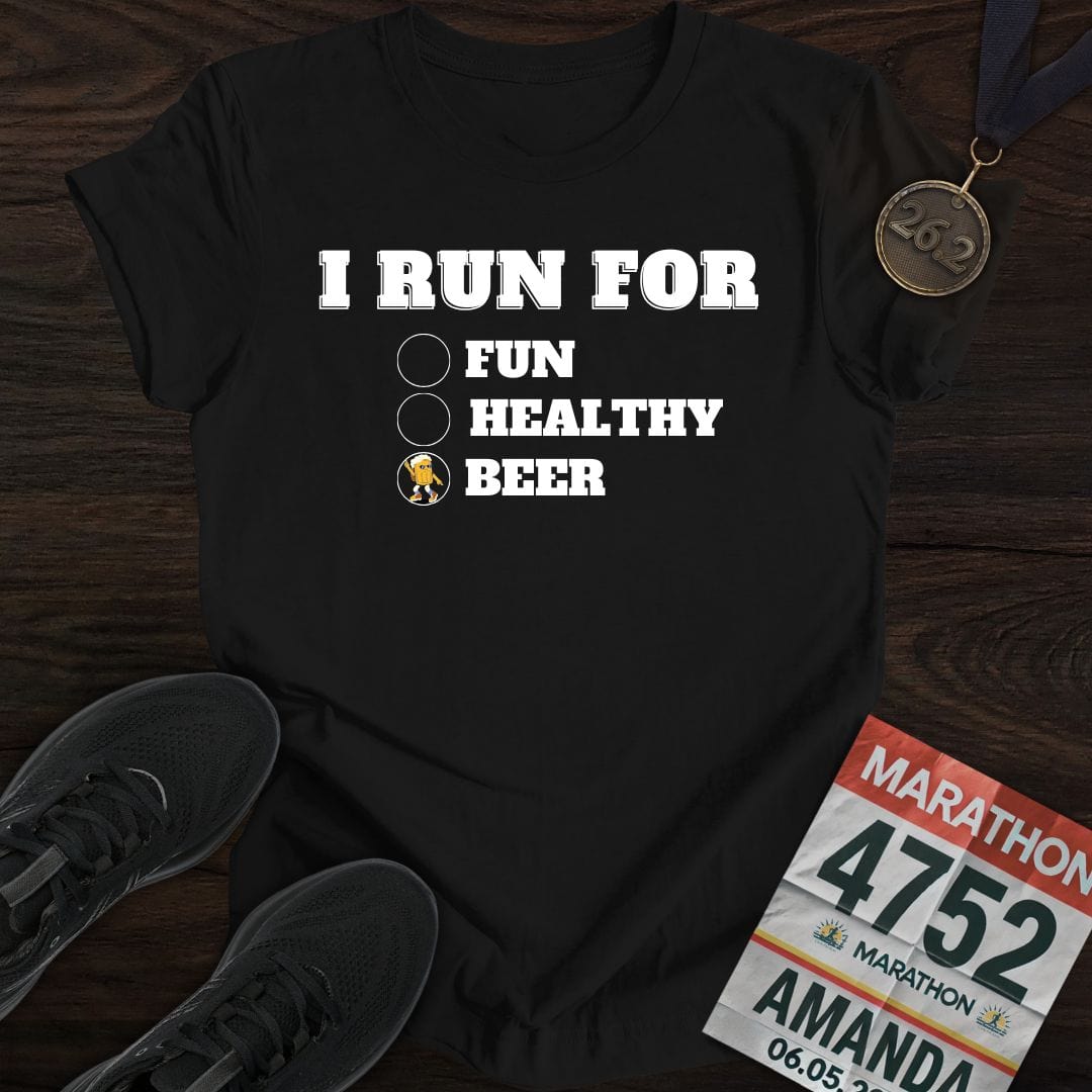 Printify T-Shirt Black / S I Run for Beer T-Shirt