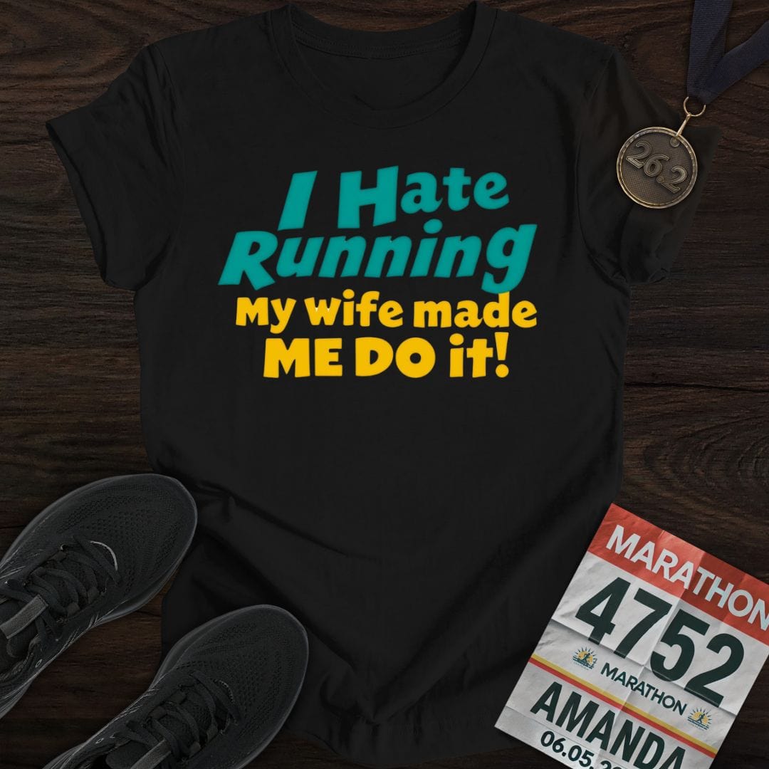 Printify T-Shirt Black / S I Run For My Wife T-shirt