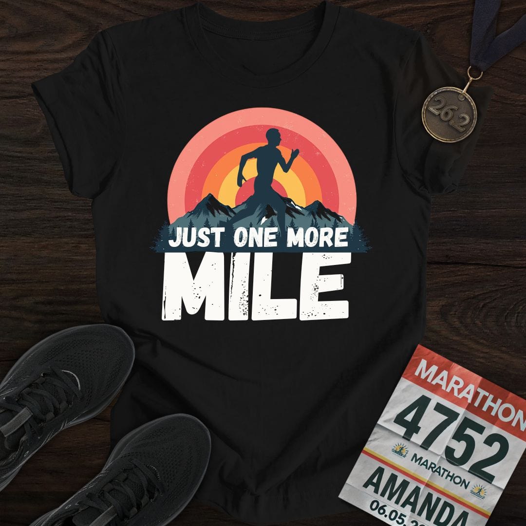 Printify T-Shirt Black / S Just One More Mile T-shirt
