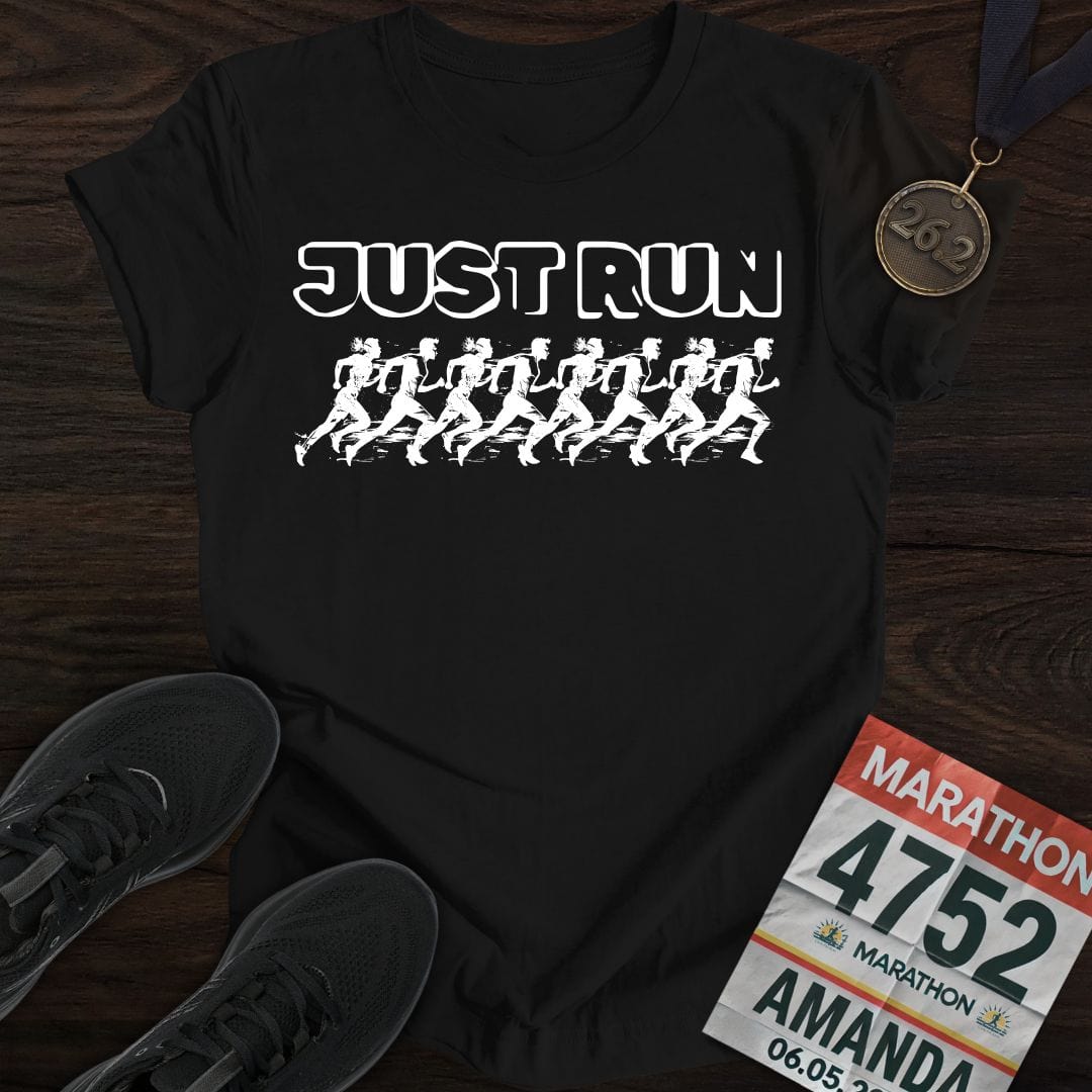 Printify T-Shirt Black / S Just Run And Run T-shirt