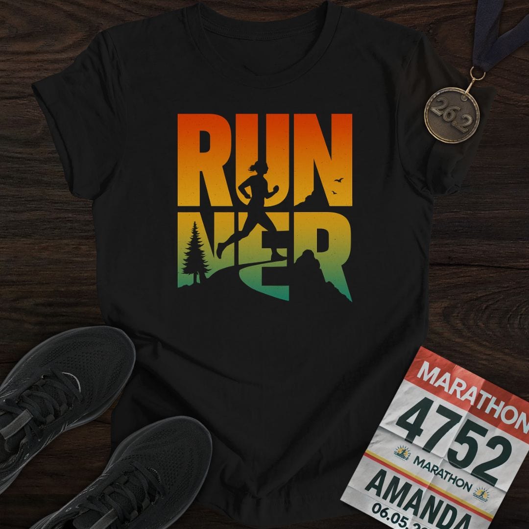 Printify T-Shirt Black / S Just Run And Run T-shirt