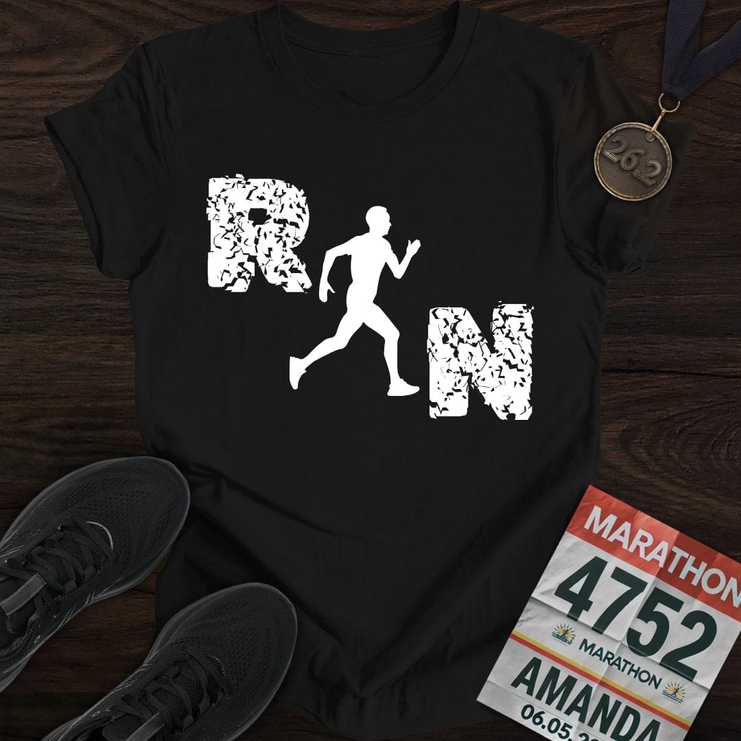 Printify T-Shirt Black / S Just Run, Man T-Shirt