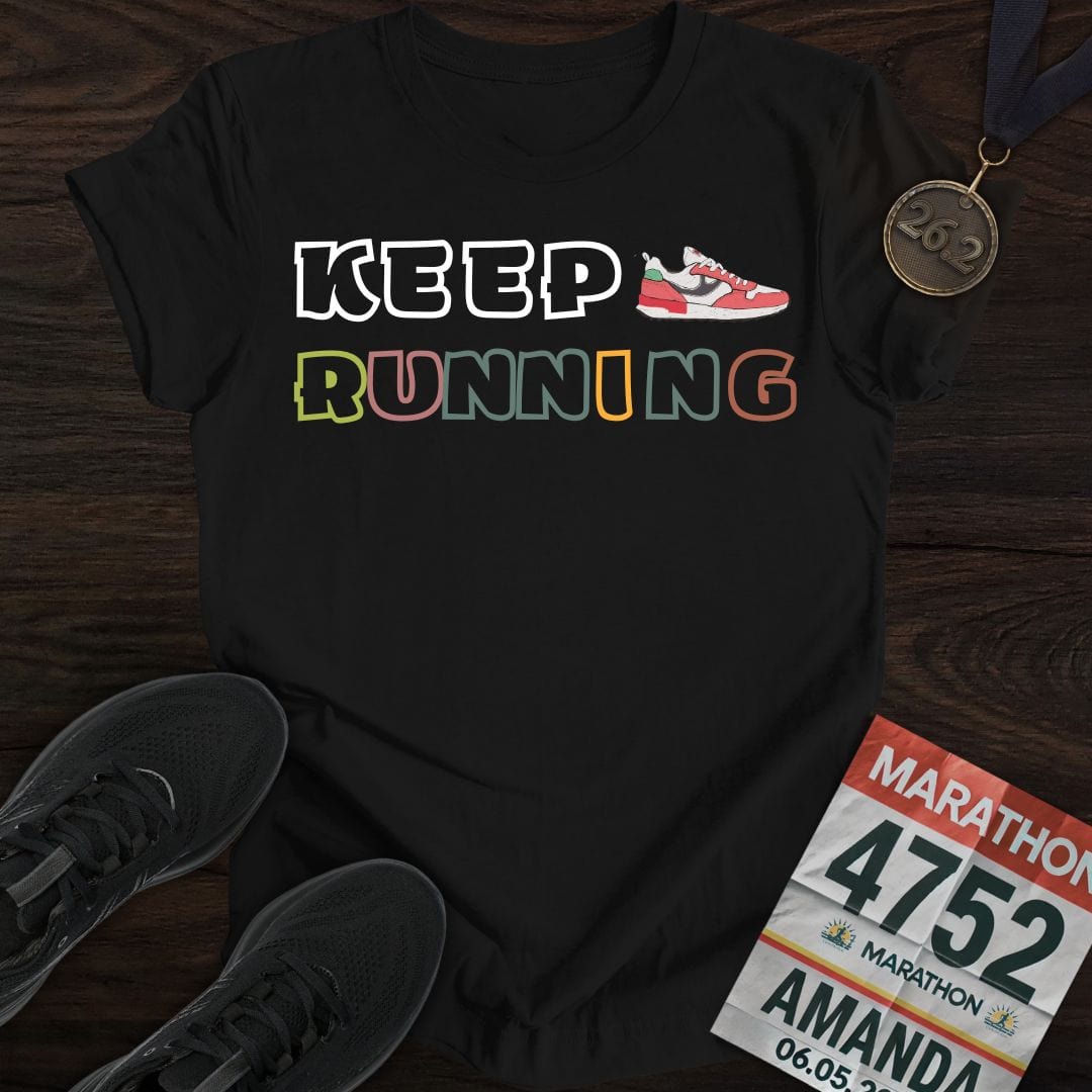 Printify T-Shirt Black / S Keep Running T-Shirt