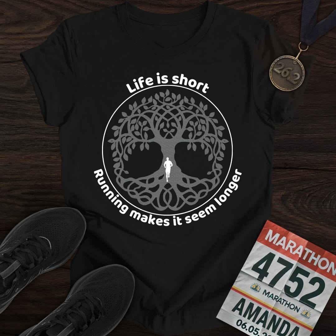 Printify T-Shirt Black / S Life Is Short Go Run T-Shirt