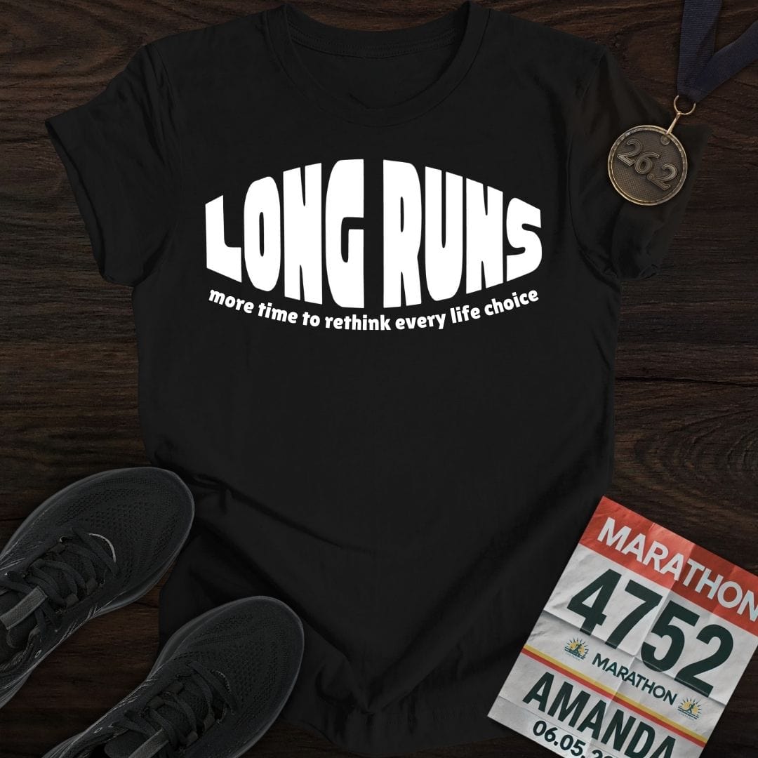 Printify T-Shirt Black / S Long Runs T-shirt