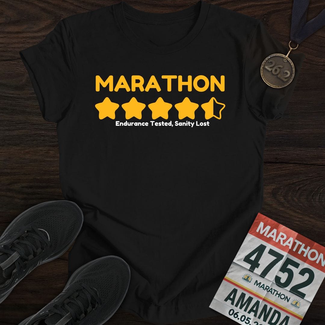 Printify T-Shirt Black / S Marathon: Endurance Tested, Sanity Lost T-shirt