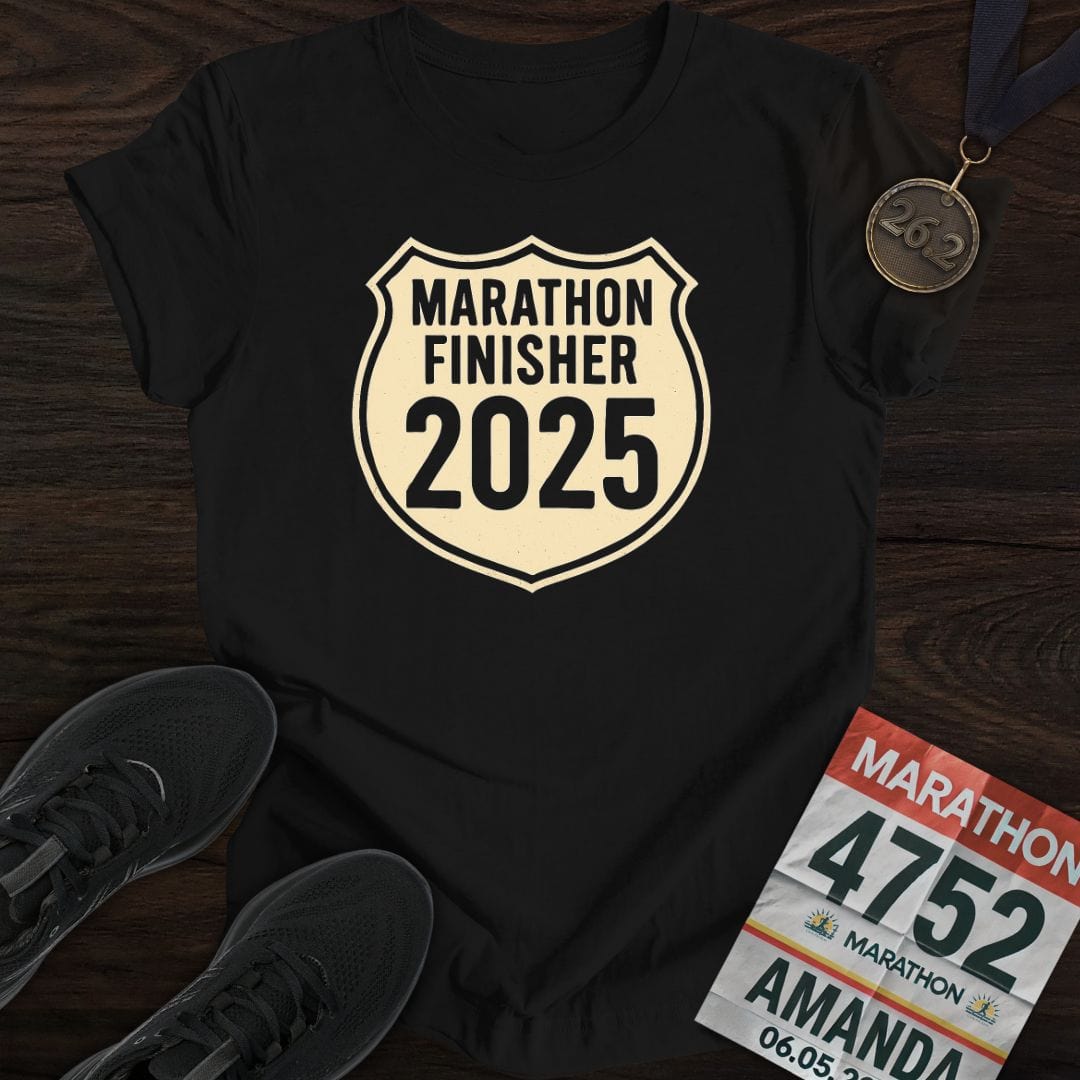 Printify T-Shirt Black / S Marathon Finisher 2025 T-Shirt