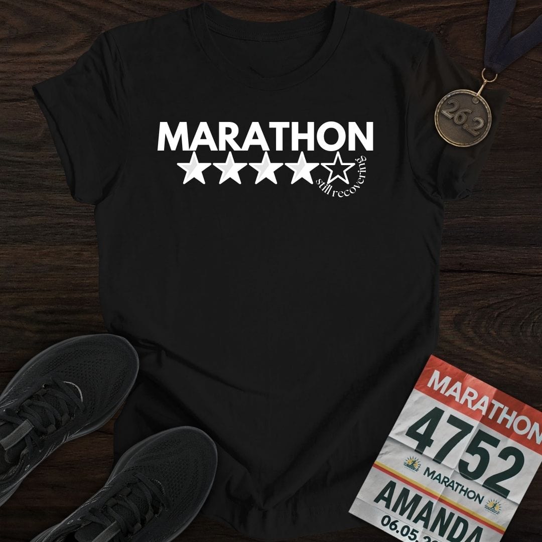 Printify T-Shirt Black / S Marathon Score: Still Recovering T-shirt