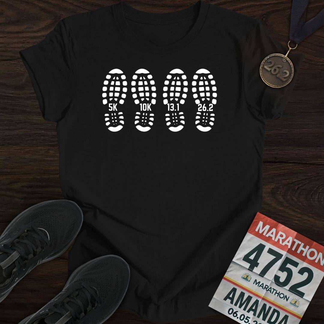 Printify T-Shirt Black / S Marathon Shoes T-shirt