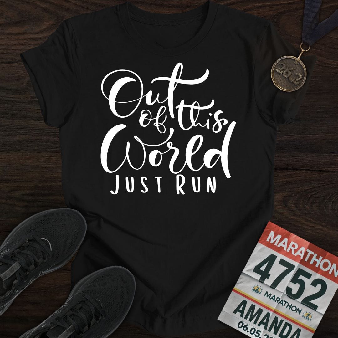 Printify T-Shirt Black / S Out of This World, Just Run T-shirt