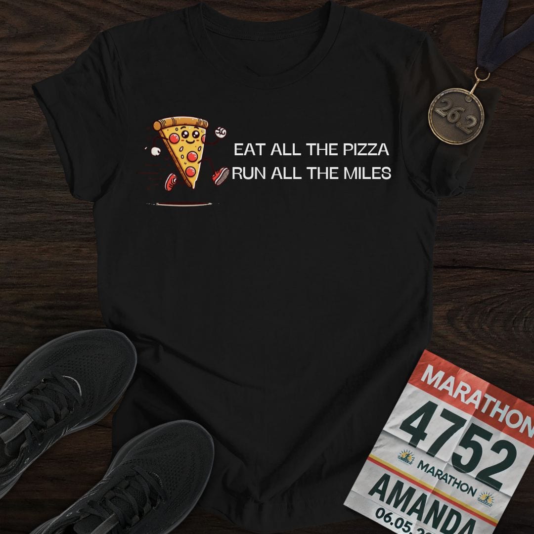 Printify T-Shirt Black / S Run All The Miles T-Shirt