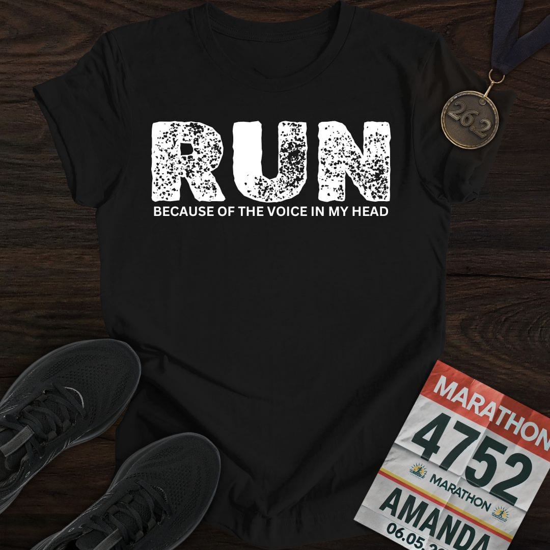 Printify T-Shirt Black / S Run Because Of The Voice In My Head T-shirt