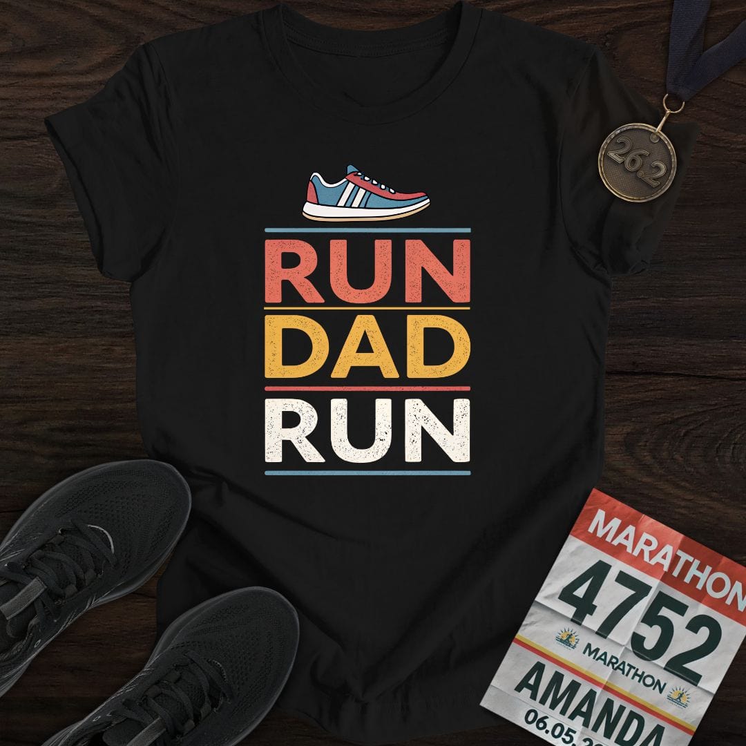 Printify T-Shirt Black / S Run Dad Run T-shirt