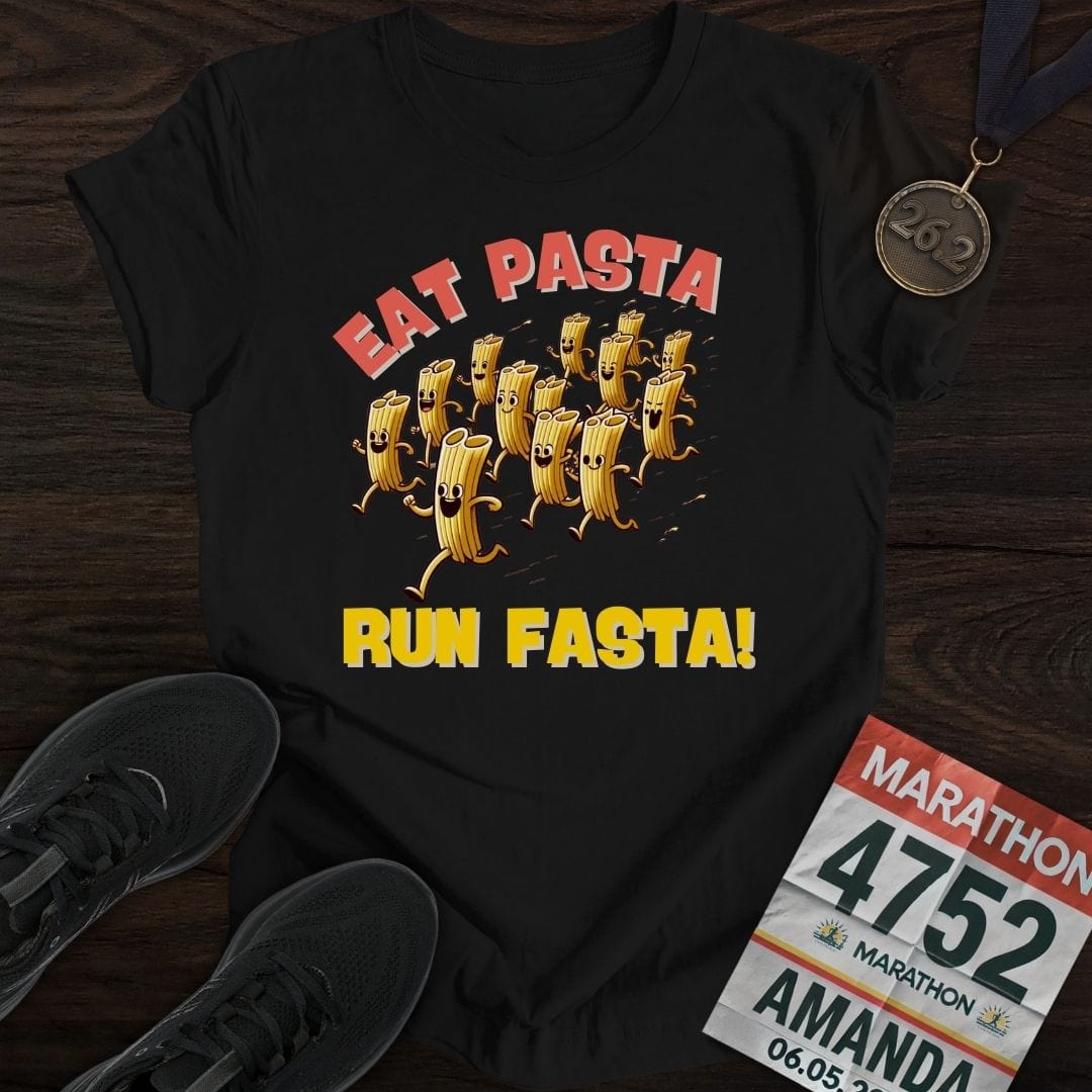 Printify T-Shirt Black / S Run Fasta T-Shirt