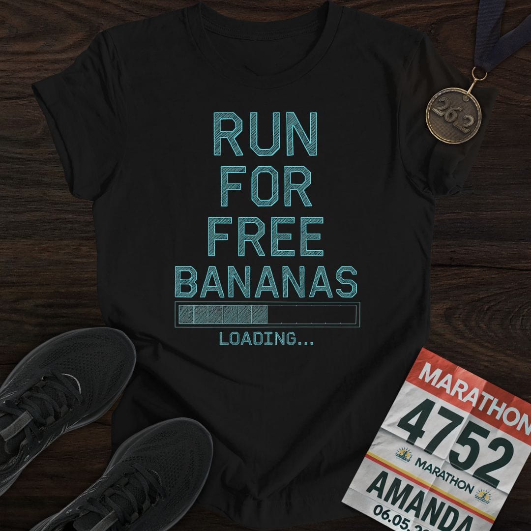 Printify T-Shirt Black / S Run For Free Bananas T-Shirt