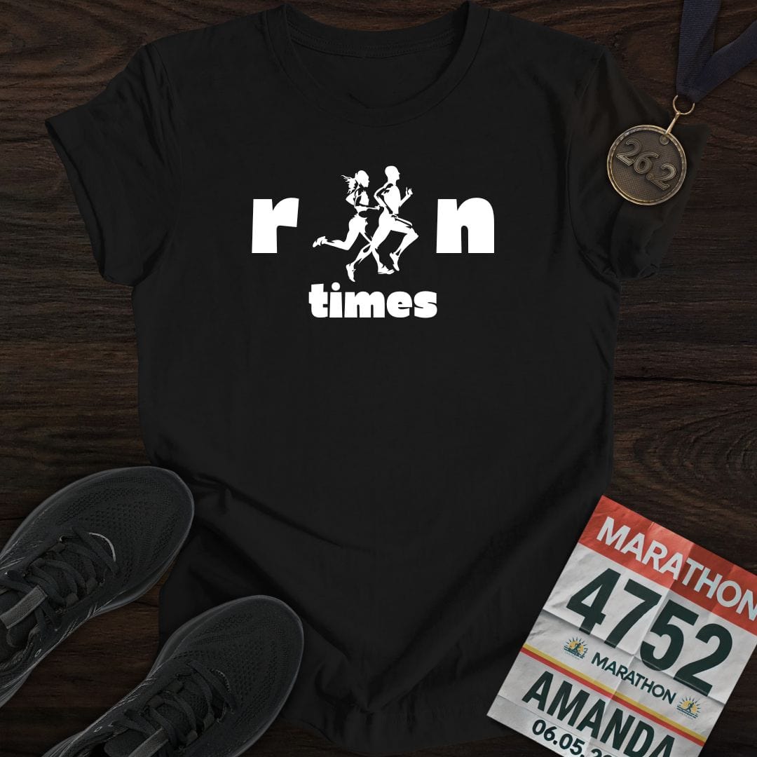 Printify T-Shirt Black / S Run Times T-shirt