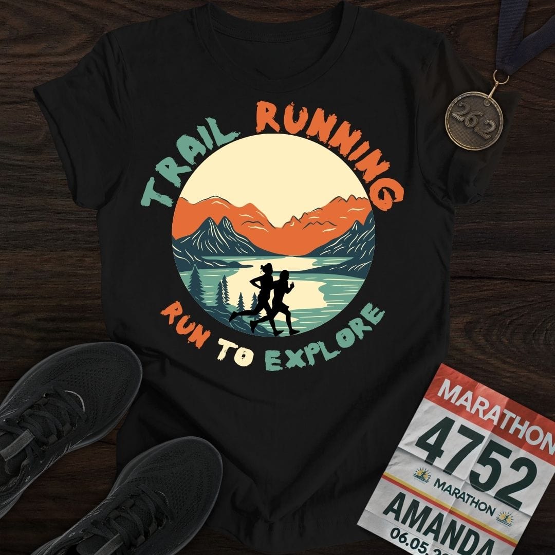 Printify T-Shirt Black / S Run To Explore T-shirt