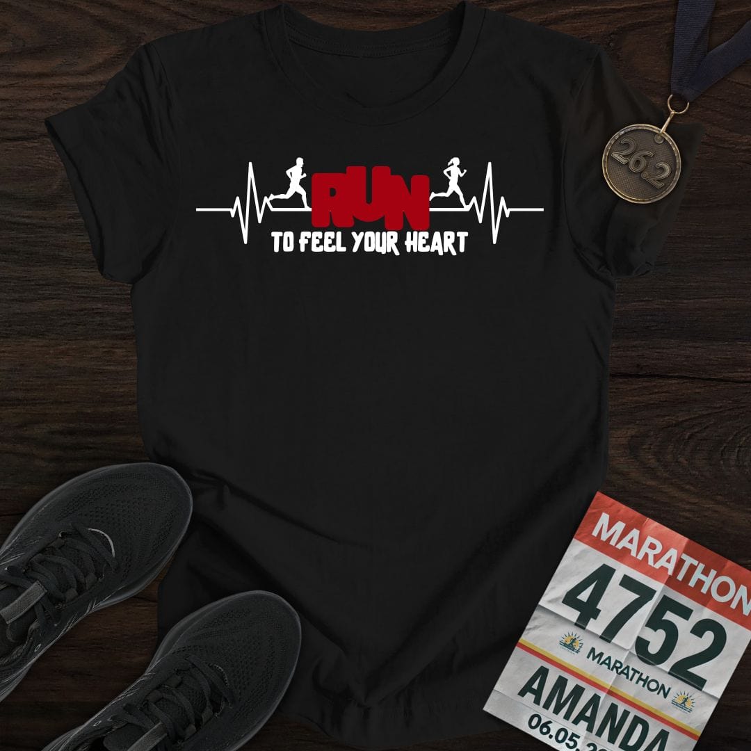 Printify T-Shirt Black / S Run to Feel Your Heart T-shirt