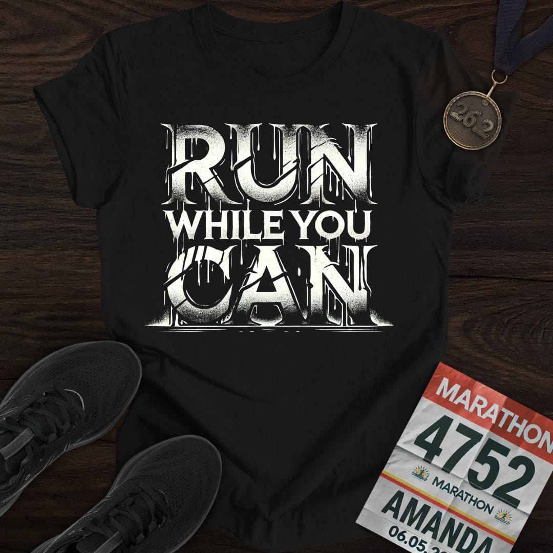 Printify T-Shirt Black / S Run While You Can T-shirt