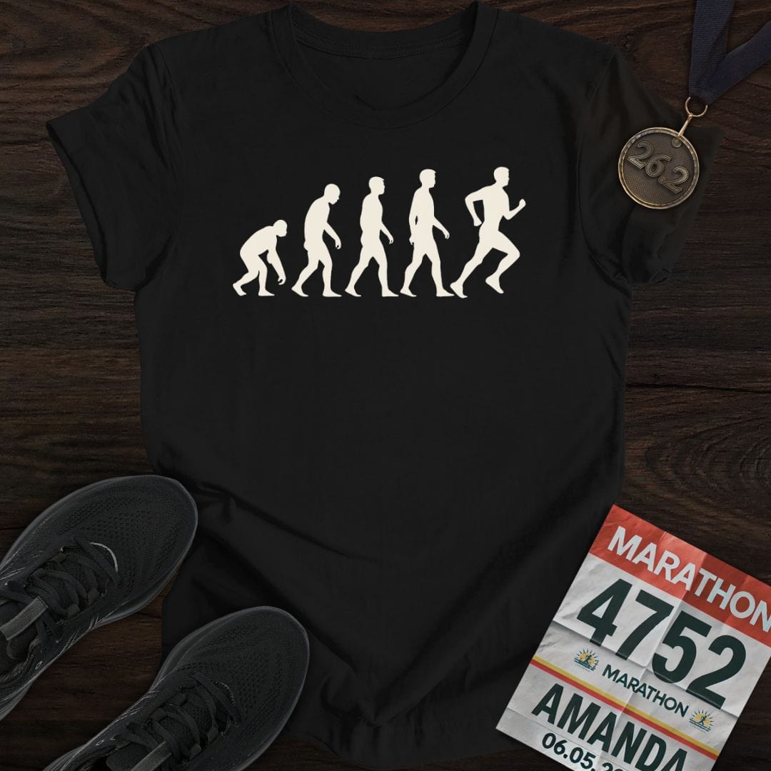 Printify T-Shirt Black / S Runner Evolution Two T-Shirt