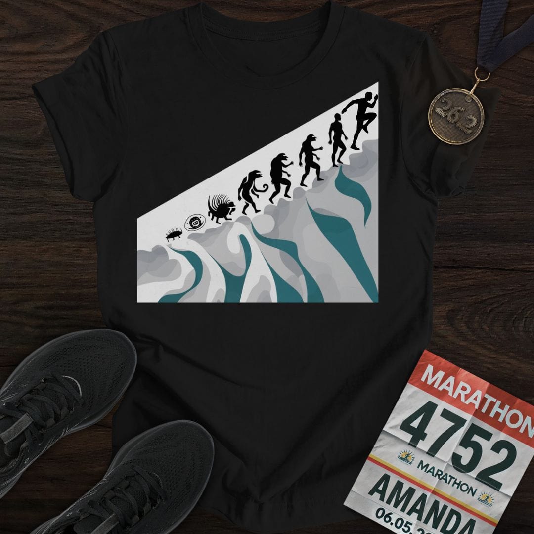 Printify T-Shirt Black / S Runner Evolution Two T-Shirt