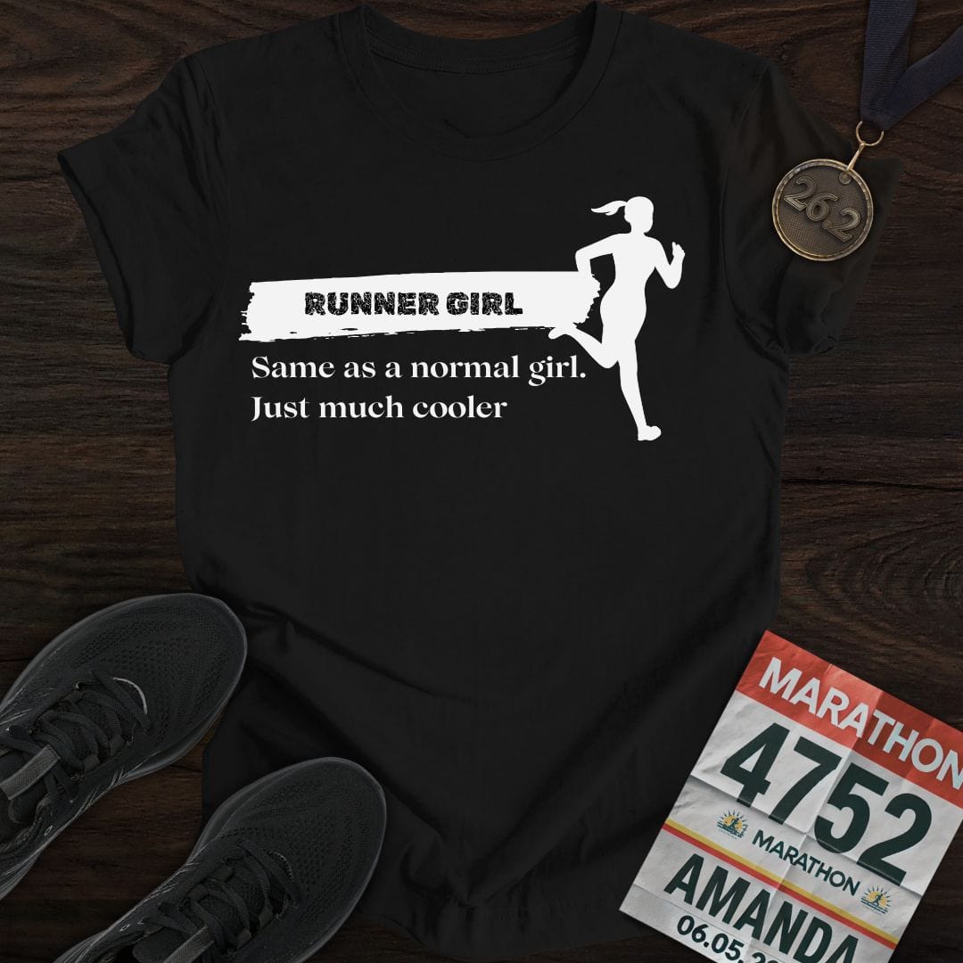 Printify T-Shirt Black / S Runner Girl T-Shirt