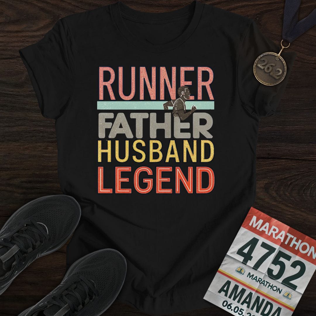 Printify T-Shirt Black / S Runner Husband Legend Father T-shirt