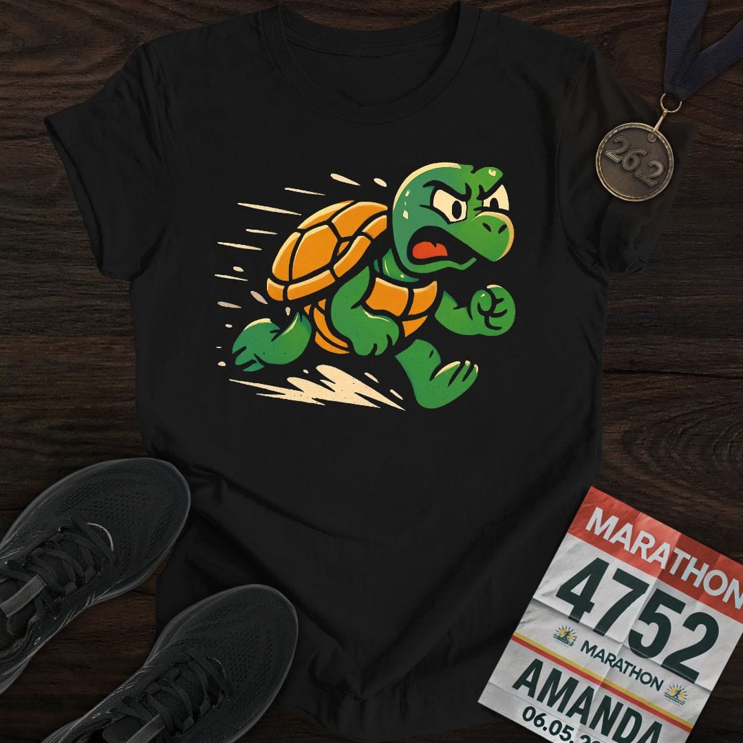 Printify T-Shirt Black / S Runner Turtle T-Shirt
