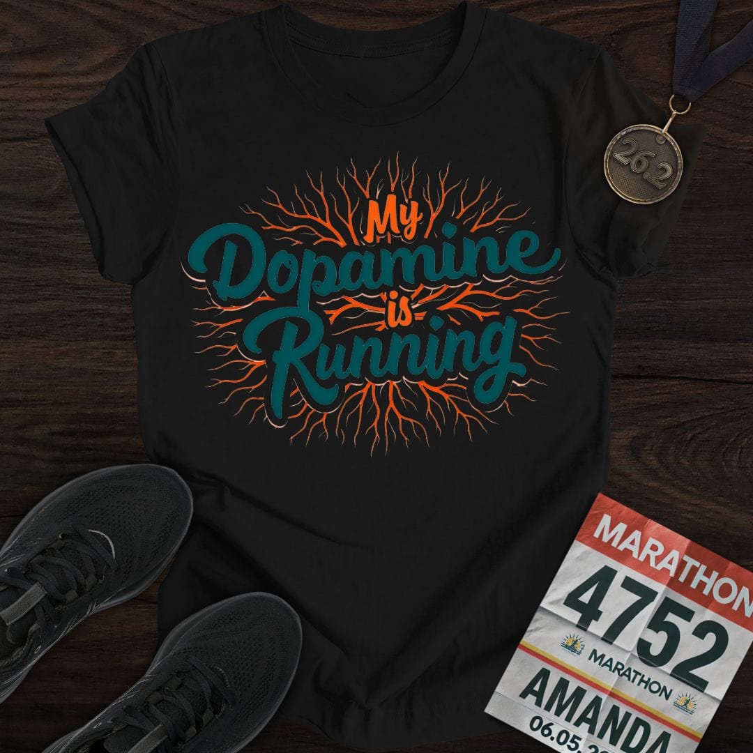 Printify T-Shirt Black / S Running Dopamine T-shirt