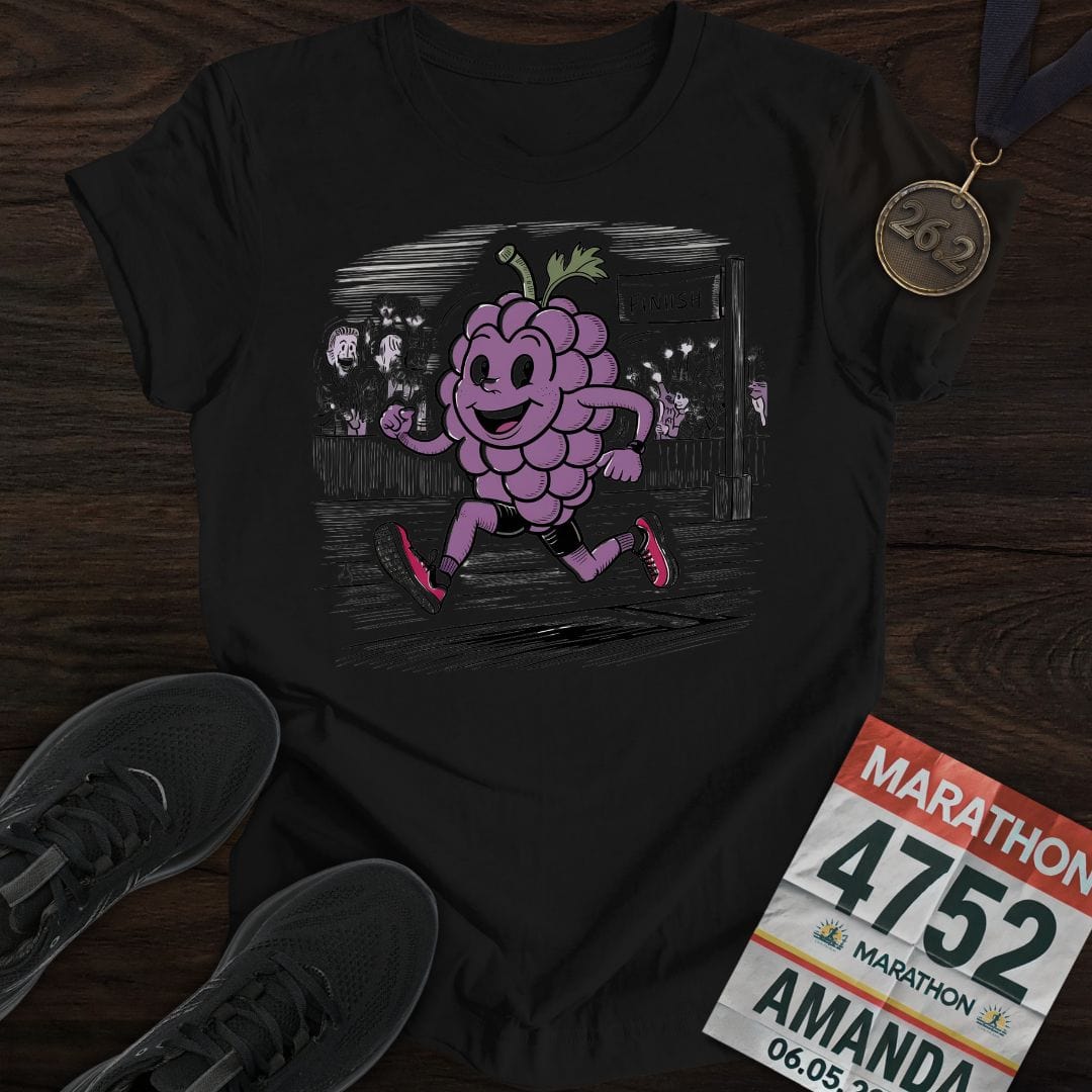 Printify T-Shirt Black / S Running Grapes T-Shirt