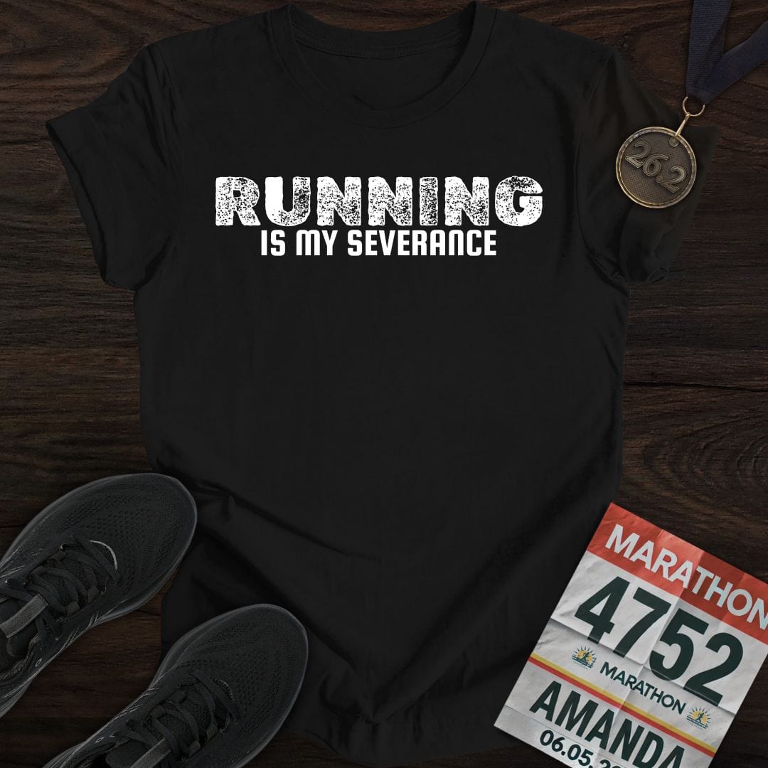 Printify T-Shirt Black / S Running Is My Severance T-shirt