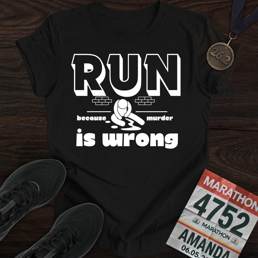 Printify T-Shirt Black / S Running or Murder T-shirt