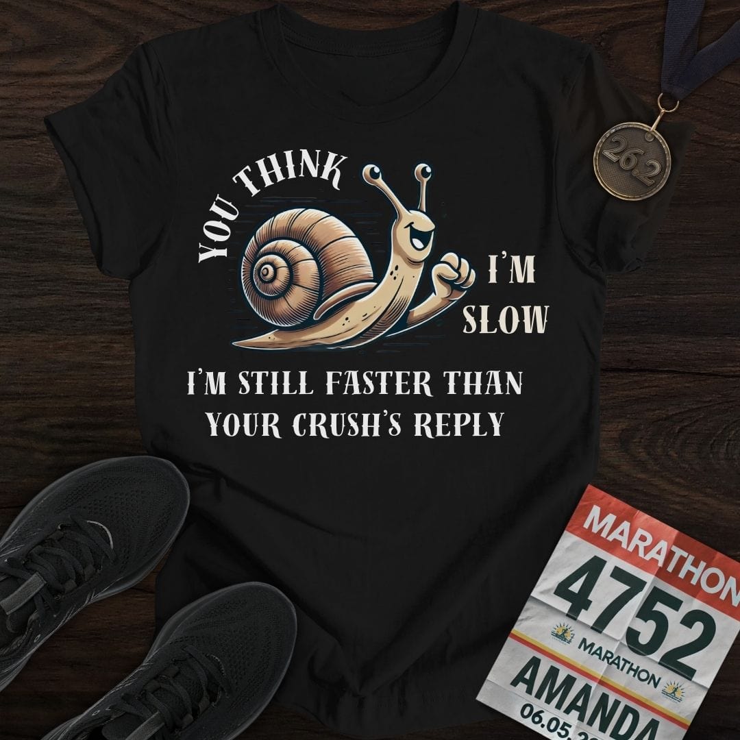 Printify T-Shirt Black / S Slow Snail Runner T-Shirt