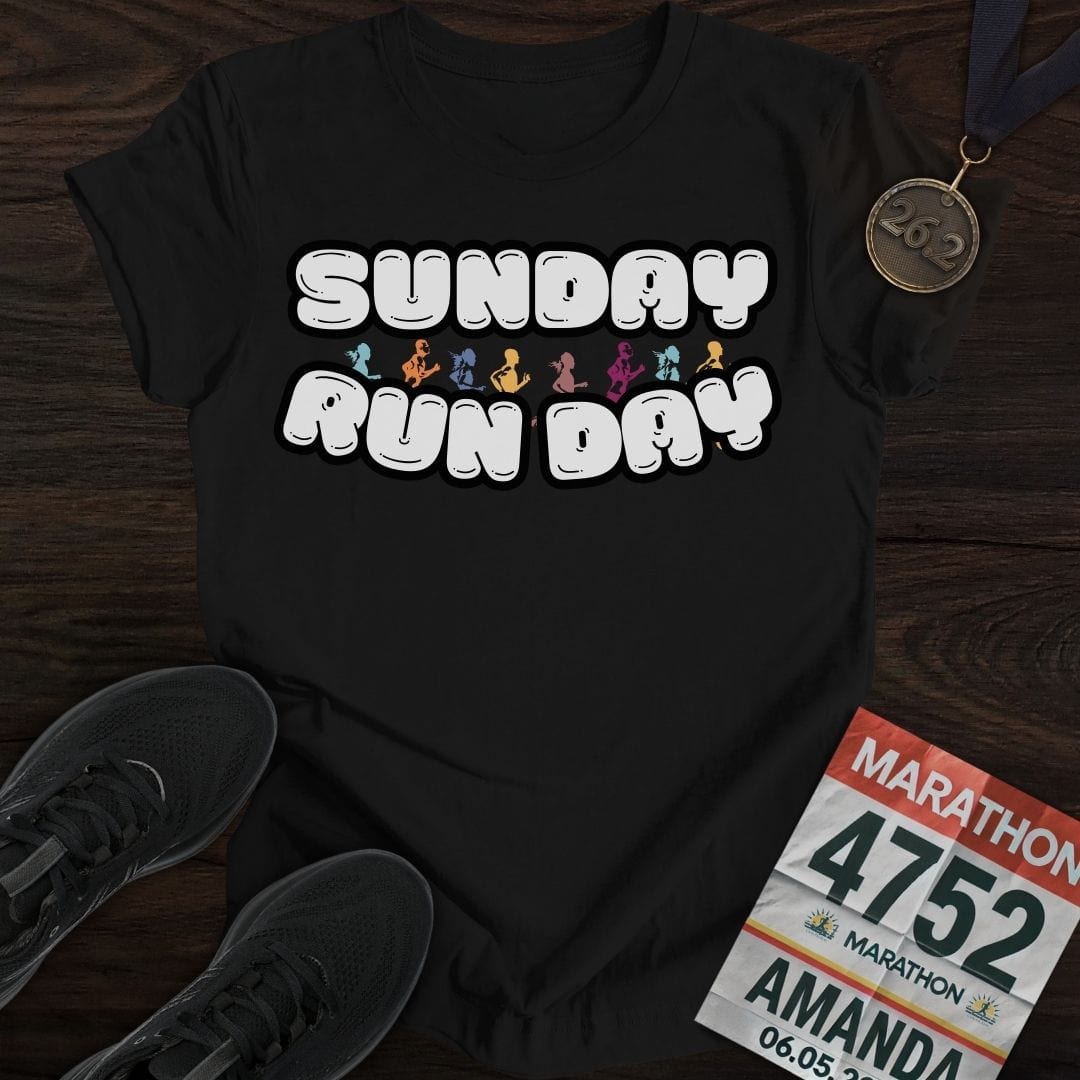 Printify T-Shirt Black / S Sunday Runday T-Shirt