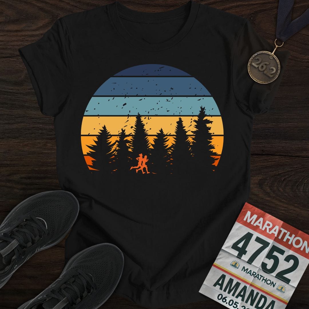 Printify T-Shirt Black / S Sunset Runners T-shirt