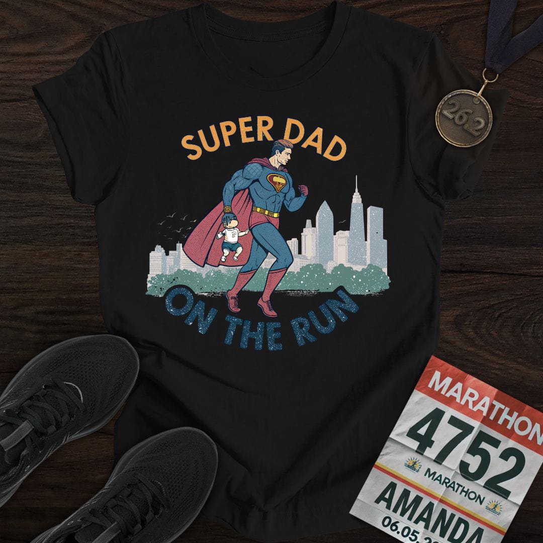Printify T-Shirt Black / S Super Dad Runner T-shirt
