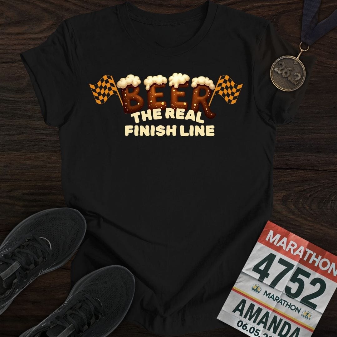 Printify T-Shirt Black / S The Real Finish Line T-shirt