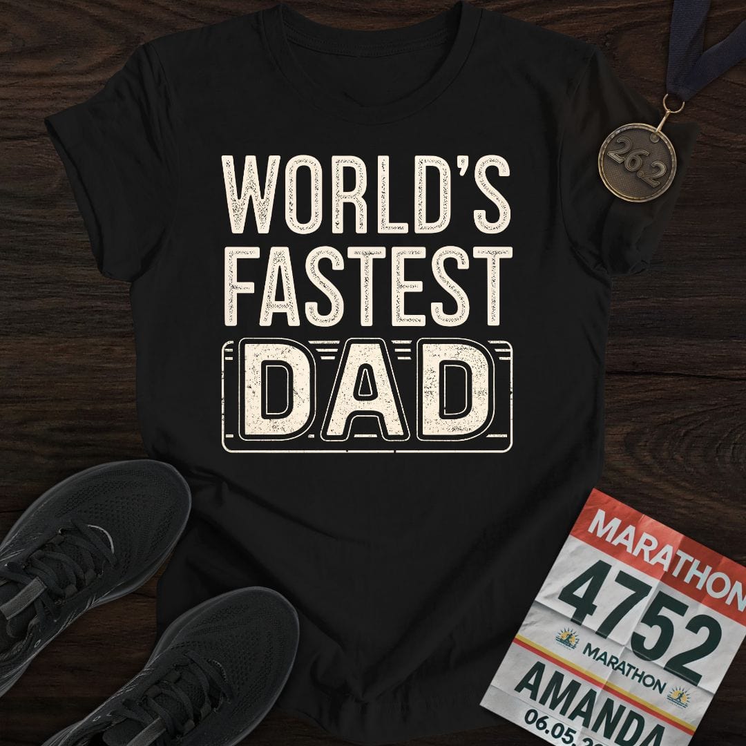 Printify T-Shirt Black / S World's Fastest Dad -2- T-shirt